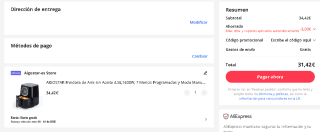 AIGOSTAR Freidora de Aire 4.5L,1400W, 7 por 31,42€