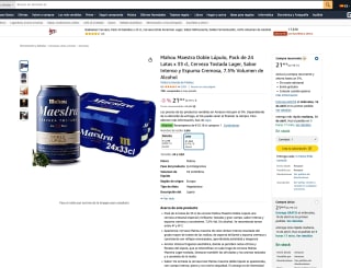 Pack de 24 Latas x 33 cl Cerveza Mahou Maestra Doble Lúpulo Tostada Lager por solo 11,28€