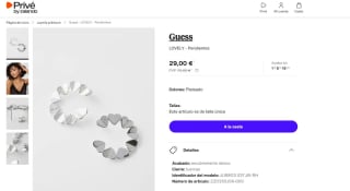 Pendientes Mujer Lovely Guess De Acero Plateado por 29€