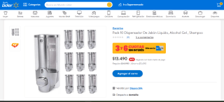 Pack 10 Dispensador De Jabón Liquido, Alcohol Gel , Shampoo por $13.490