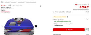 Dyson 360 Vis Nav - Robotstofzuiger voor €784,25 bij de Mediamarkt
