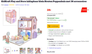 KidKraft Play & Store houten poppenhuis voor €28 bij Bol.com & Amazon