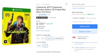 Cyberpunk 2077 Standard Xbox One por $200 en Mercado Libre