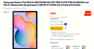 Samsung Galaxy Tab S6 Lite (2022) LTE 64GB Grijs voor €249 bij Bol.com