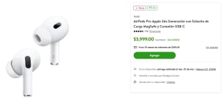 AirPods Pro 2da Gen con Estuche $3,549 | Cupón Bodega Aurrera