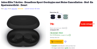 Jabra Elite 7 Active - Draadloze Sport Oordopjes voor €79 bij Bol.com