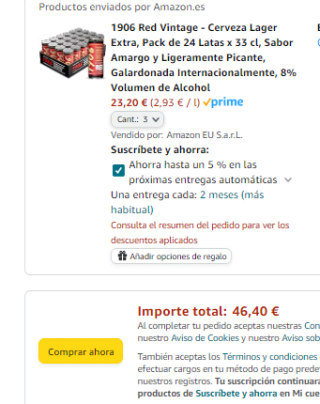 Pack 72 latas 1906 Red Vintage por 46,40€