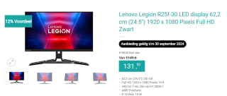 Lenovo Legion R25f-30 24,5 Gaming Monitor voor €131,92