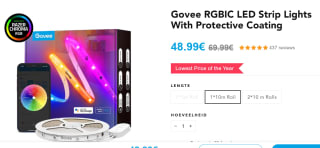 Govee RGBIC LED strip (10 meter) voor €48,99 bij Govee