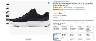 Under Armour UA W Charged Surge 4, Zapatillas para Correr Mujer por 36,99€