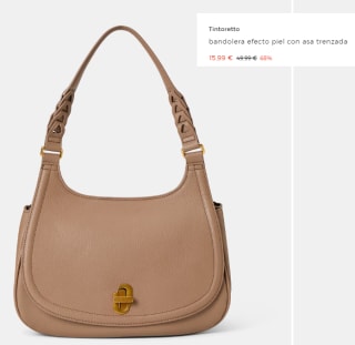 Bandolera efecto piel con asa trenzada Tintoretto por 15.99€
