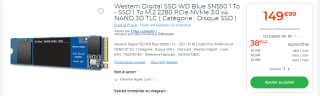 Western Digital SSD WD Blue SN550 à 149,99€