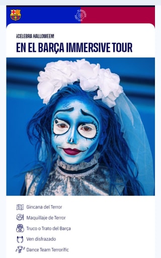30% descuento entradas para Halloween en el museo fc Barcelona y entrada básica gratis para Barça/ Leyma Coruña