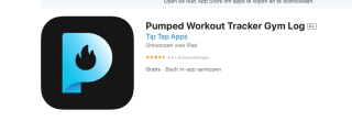 Pumped Workout Tracker Gym Log 4+ Lifetime voor Androis en IOS gratis