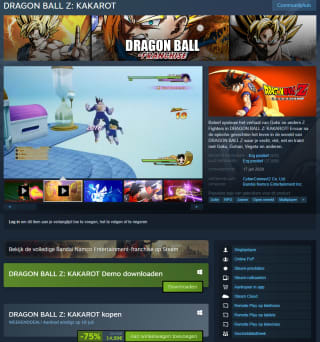 Dragon Ball Z Kakarot voor €14,99 via Steam
