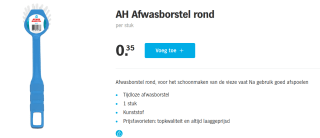 Afwasborstel voor maar €0,35 bij AH