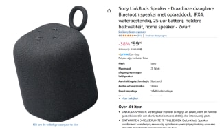 Sony LinkBuds Speaker - Draadloze draagbare Bluetooth speaker voor €99 bij Amazon
