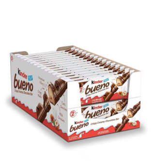 Kinder Bueno Chocolate con leche y crema de avellanas 1caja de 30x43g 60 barras por solo 18,34€