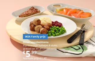 Ikea menu Diner voordeelmenu voor €5,99