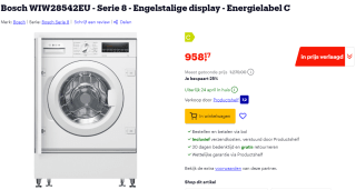 Bosch Serie 8 (WIW28542EU) wasmachine voor €958,17 bij Bol