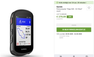 Garmin Edge 540 - Fietscomputer voor €279 bij Limango.