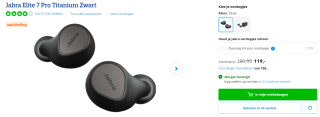 Jabra Elite 7 Pro Titanium Zwart voor €119 bij Coolblue