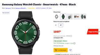 Samsung Galaxy Watch 6 Classic Zwart 47mm voor €189 95 bij de mediamarkt