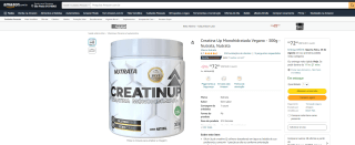 Creatina Up Monohidratada da Nutrata de 300g - R$ 72