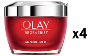 4 Botes de Olay Regenerist Crema Facial De Día Con Spf 30, Fórmula Con Vitamina B3 Y Niacinamida, Hidratación 24h, 50Ml por 30.71€