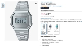 Reloj Casio Vintage A168WEM-7EF por 29,95€