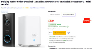eufy Video Doorbell 2K (Batterij) met HomeBase 2 voor €142 bij Bol.com