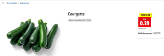 Courgette voor €0,39 bij de Lidl