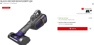 BLACK+DECKER kruimelzuiger BHHV520BFP-QW voor €95,86 bij de Mediamarkt