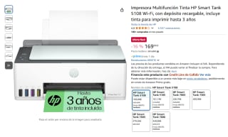 Impresora Multifunción HP Smart Tank 5108 Wi-Fi incluye tinta imprimir hasta 3 años por 169€