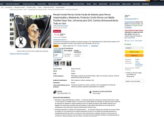 Pecute Funda Perros Coche Impermeable y Resistente Rejilla Flexible Pasar Aire Universal para SUV por solo 21,66€