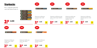 Alle Starbucks Nespresso capsules voor €2,49 bij Dirk