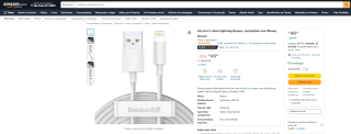 Kit com 2 cabos lightning da Baseus - R$ 49,90