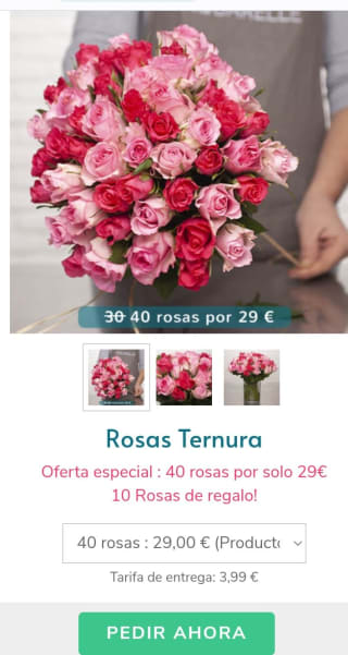 Ramo de 40 Rosas por 29€.