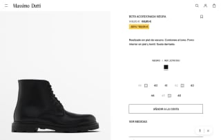 Massimo Dutti Bota Acordonada Negra por 59,95€