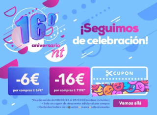 Cupones Aniversario en NutriTienda.