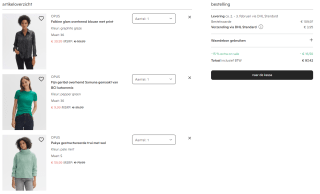 15% extra korting in de uitverkoop van Opus Fashion