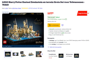 LEGO Harry Potter Kasteel Zweinstein en terrein 76419 voor €117,99 bij Bol.