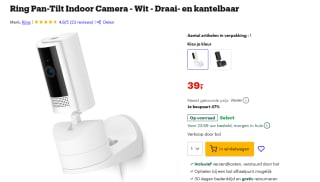 Ring Pan-Tilt Indoor Camera Wit voor €35,40 bij Bol