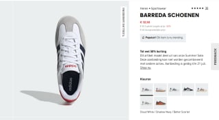 Adidas Barreda heren sneakers wit rood voor €32,50 in de Adidas shop