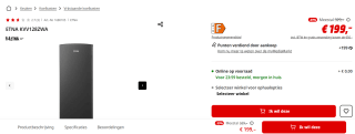 ETNA KVV128ZWA - Kastmodel koelkast met vriezer voor €199 bij de Mediamarkt