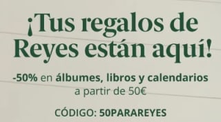50% dto en álbumes, libros y calendarios