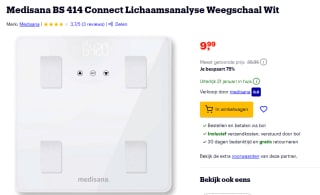Medisana BS 414 Connect Lichaamsanalyse Weegschaal voor €9,99 bij Bol