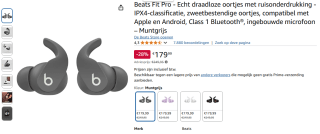 Beats Fit Pro oordopjes voor €179,99 bij Amazon NL