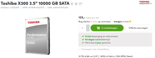 Toshiba X300 - Vaste schijf voor €160,93 bij Aces Direct
