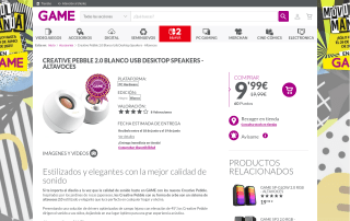Creative Pebble blanco por 9,99€